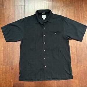 Luau Men's Silk and Cotton Blend Vacation Shirt, Embroidered, Size Medium